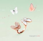 V C&A Two Butterfly Open Ring Diamond & Mother-of-pearl